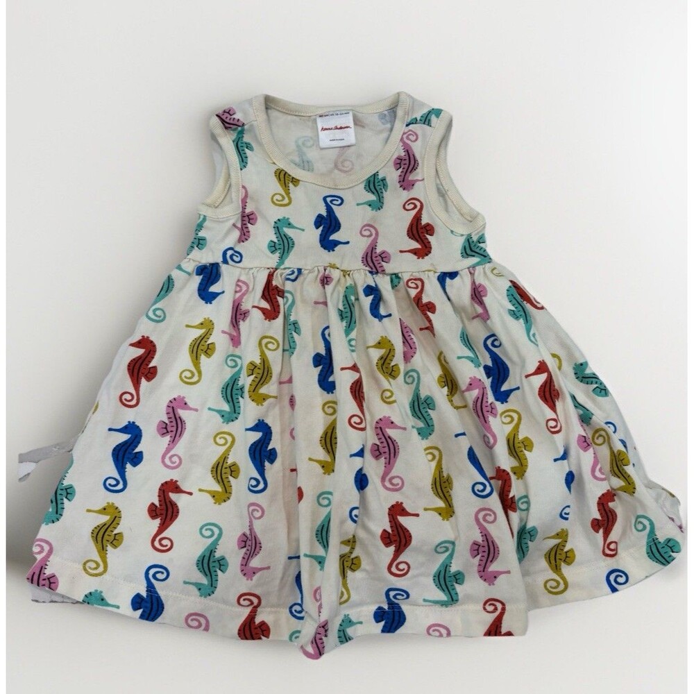 Hanna Andersson Dress Girls Size 18-24 Months Seahorses Colorful Tank